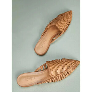 Anthropologie Schutz Leather Woven Pointy Marli Huarache Mules 5.5 B